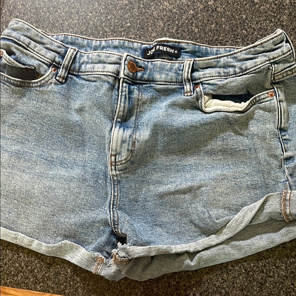 Joe Fresh Blue Jean Shorts with Distressed Cuffs